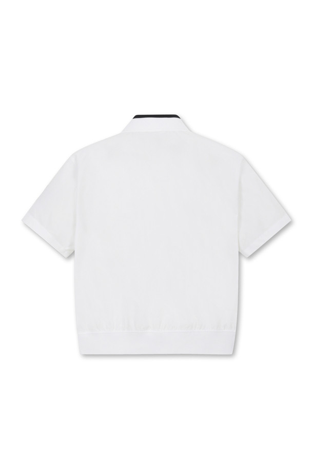 Golden Bear - 반소매 티셔츠 - (WOMEN) Stand Collar Woven T-Shirt