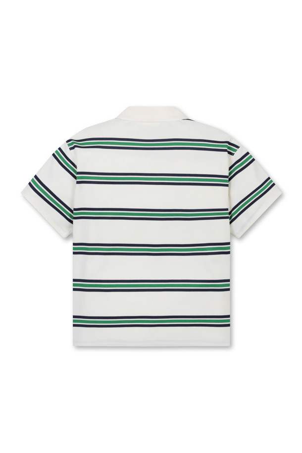 Golden Bear - 반소매 티셔츠 - (WOMEN) Stripe Polo Short-sleeve T-Shirt