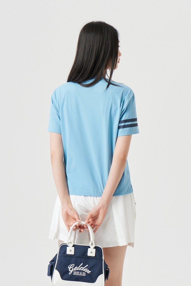 Golden Bear - 반팔티셔츠 - (UNI) Contrast Line Printed Crewneck T-shirt