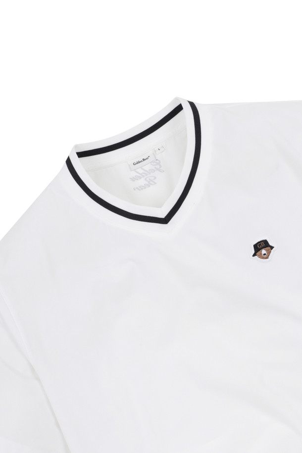 Golden Bear - 반팔티셔츠 - 1/2 Sleeves V Neck Woven Pullover