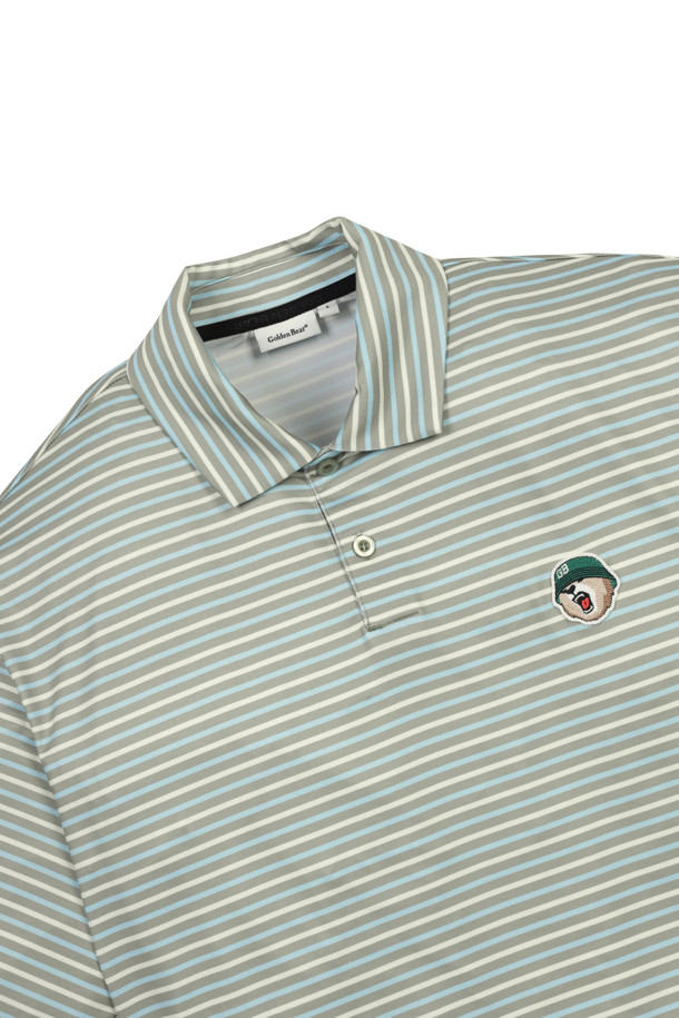 Golden Bear - 반팔티셔츠 - Printed Stripe Polo T-shirt