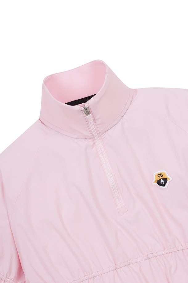 Golden Bear - 반소매 티셔츠 - (WOMEN) Shirred Half-Zip T-Shirt