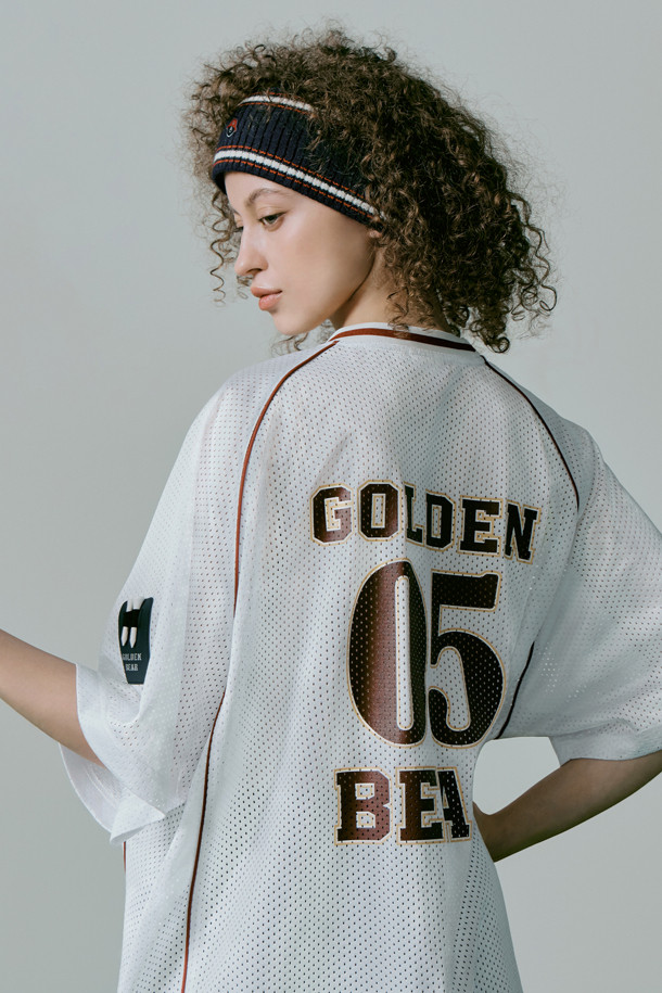 Golden Bear - 반팔 상의 - (UNI) Printed Back Mesh V-Neck Jersey					 					 					