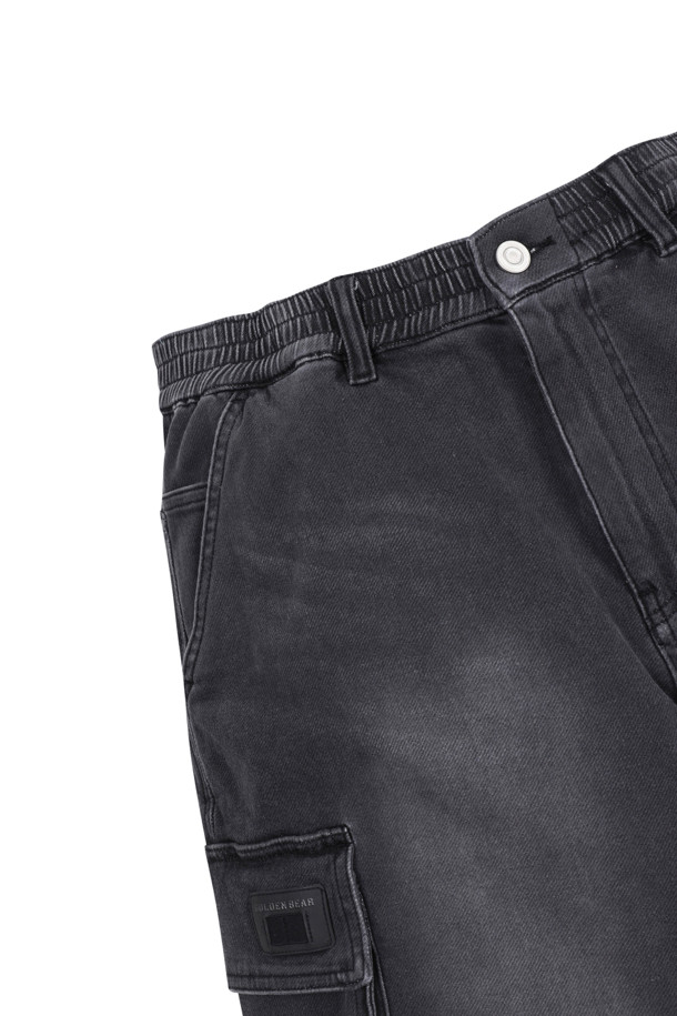 Golden Bear - 데님 - Black Denim Cargo Shorts					 					 					