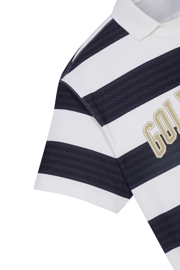 Golden Bear - 반팔티셔츠 - (UNI) Bold Stripe Collar T-Shirt