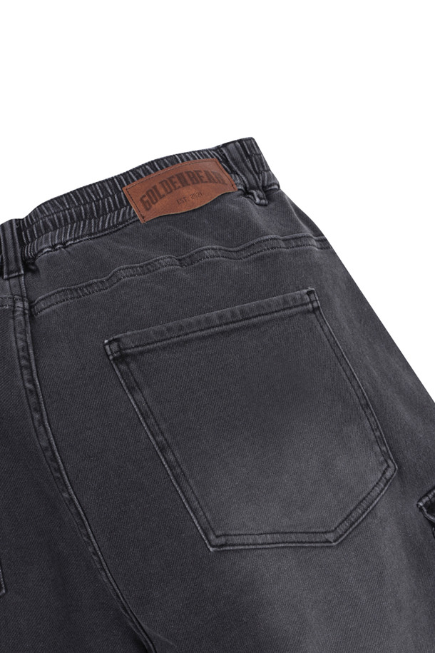 Golden Bear - 데님 - Black Denim Cargo Shorts					 					 					