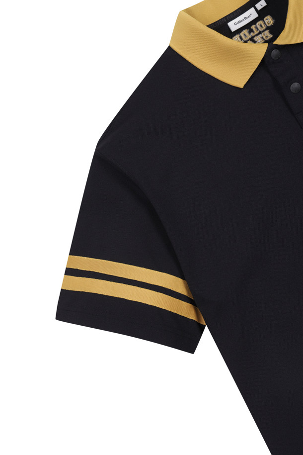 Golden Bear - 반팔티셔츠 - Contrast Color Lined Collar Shirt