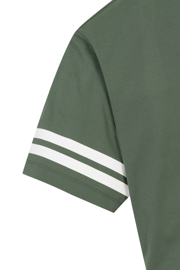 Golden Bear - 반팔티셔츠 - (UNI) Contrast Line Printed Crewneck T-shirt