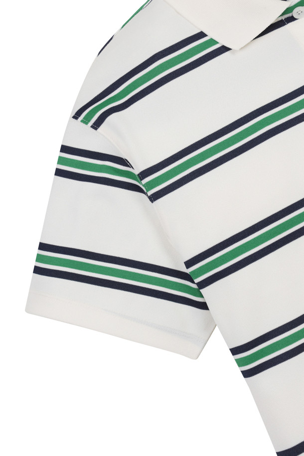 Golden Bear - 반소매 티셔츠 - (WOMEN) Stripe Polo Short-sleeve T-Shirt