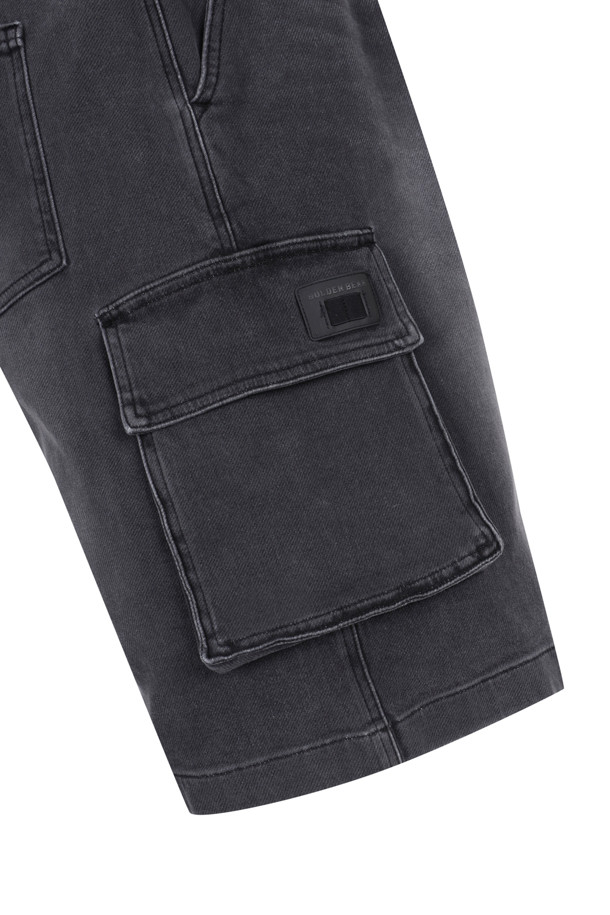 Golden Bear - 데님 - Black Denim Cargo Shorts					 					 					