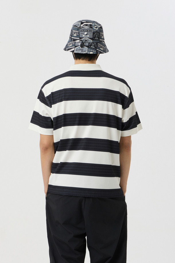 Golden Bear - 반팔티셔츠 - (UNI) Bold Stripe Collar T-Shirt