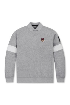 Border Line Sleeves Collar Sweatshirt