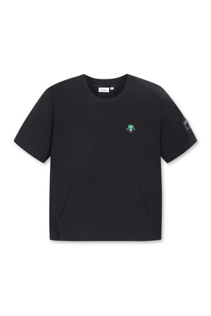 (WOMEN) Basic Woven Pocket T-shirt					 					 					