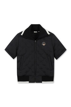 (W) Rib Collar Short Sleeve Tube Down Jacket