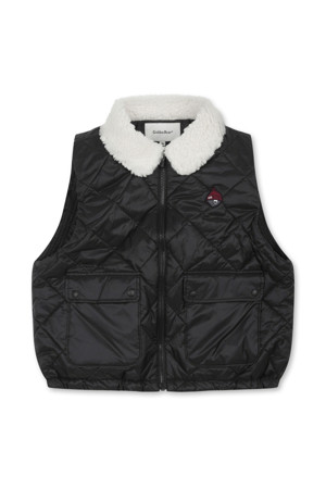 (W) Fleece Collar Quilted Vest