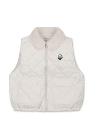 (W) Fleece Collar Quilted Vest
