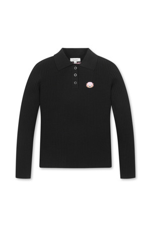 (W) Ribbed Collar Knit