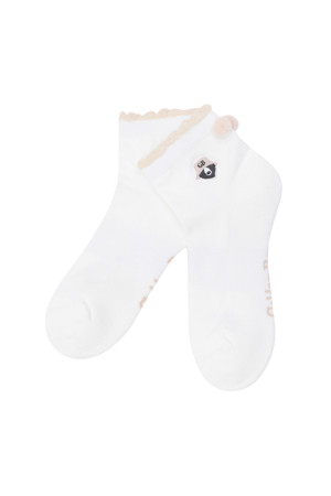 (WOMEN) Shirring Pompom Socks