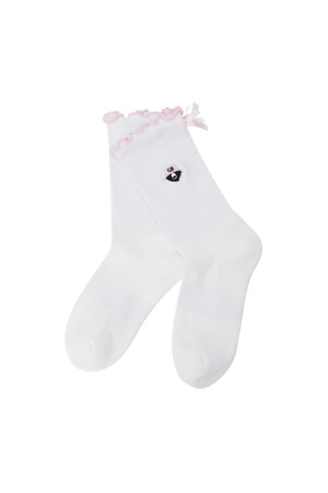 (Women's) Shirring Ribbon tie Socks