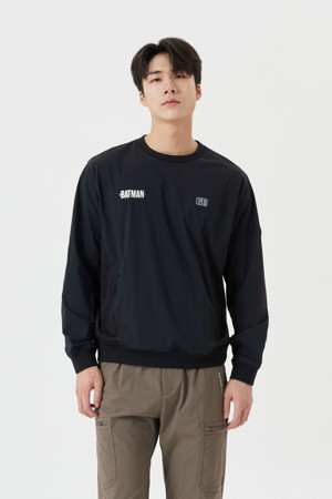 (M)(GOLDEN BEAR X BATMAN) 메쉬 배색 우븐 스웻 셔츠