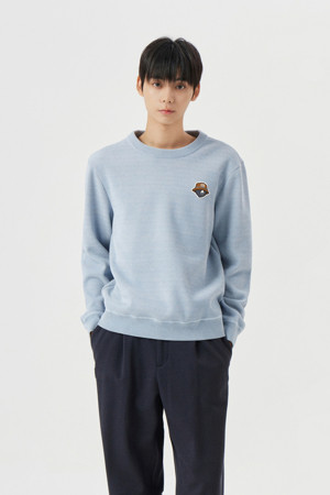 Soft Boucle Bonded Fabric Pullover_BLUE-a