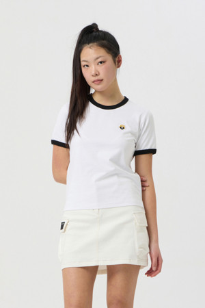 (WOMEN) Ringer Short-Sleeve Round T-Shirt