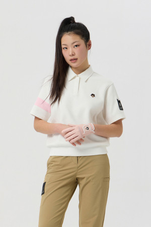 (WOMEN) Borderline Sleeve Pique Polo Shirt