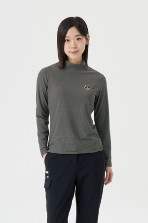 (W) Stripe Turtle Neck T-shirt