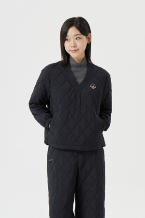 (W) Quilted V-neck Sweat