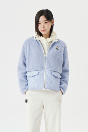 (W) Fleece Hybrid Quilted Jacket_BLUE-a