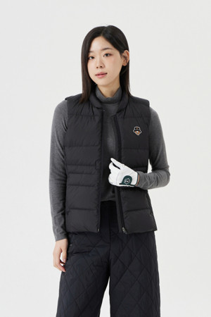 (W) Basic Down Vest_BLACK-a