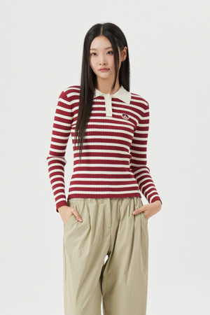 (W) Ribbed Collar Knit