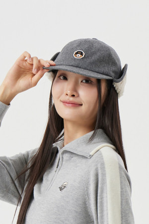 (W) Wool Blended Earwarmer Cap