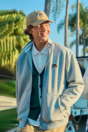 Double-face Jersey Stand Collar Zip-up