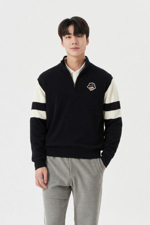 Windproof Lining Half Zip Knit