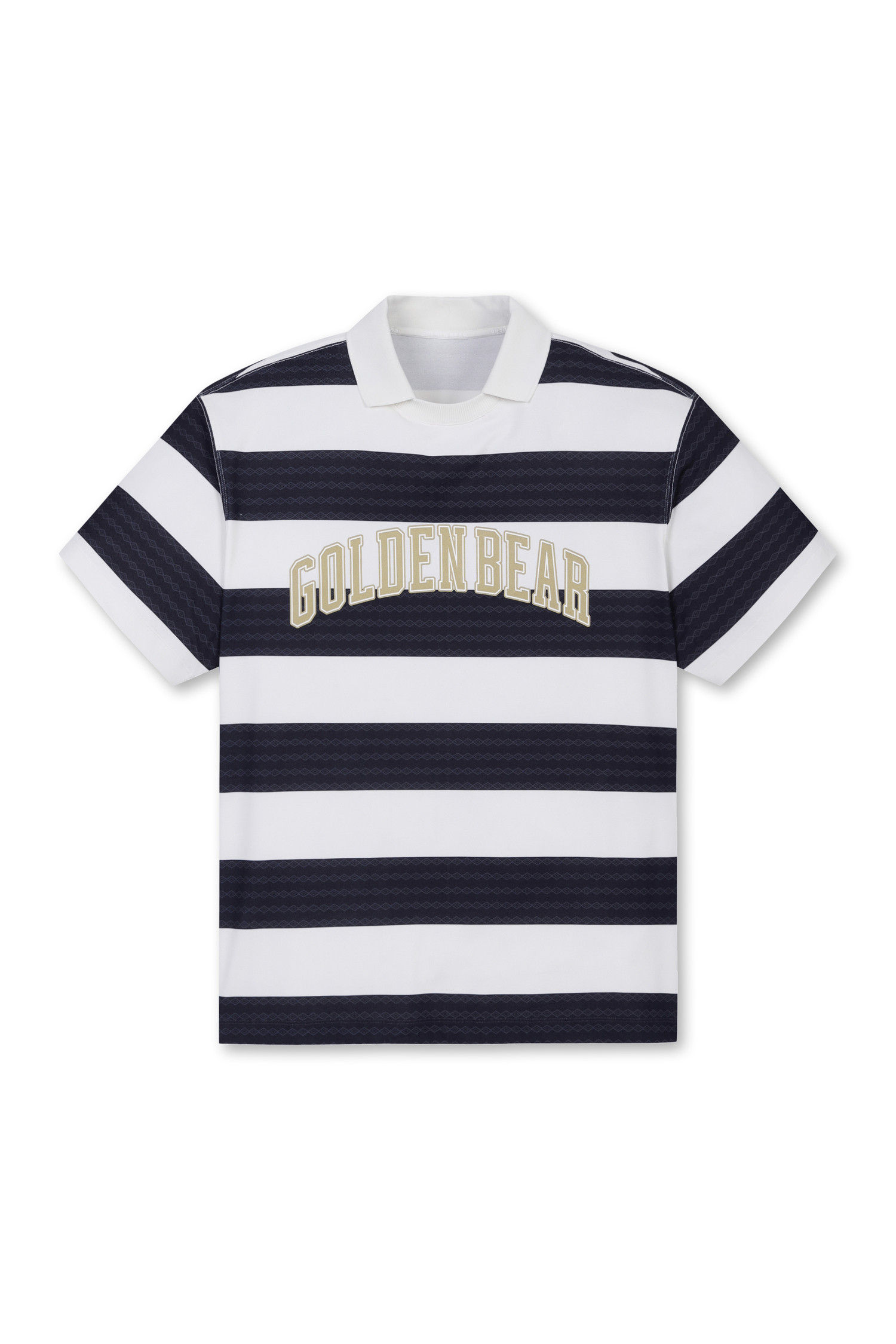 【GOLDEN BEAR】 (UNI) Bold Stripe Collar T-shirt /追跡付 Golden Bear] 볼드 스트라이프 칼라 티셔츠