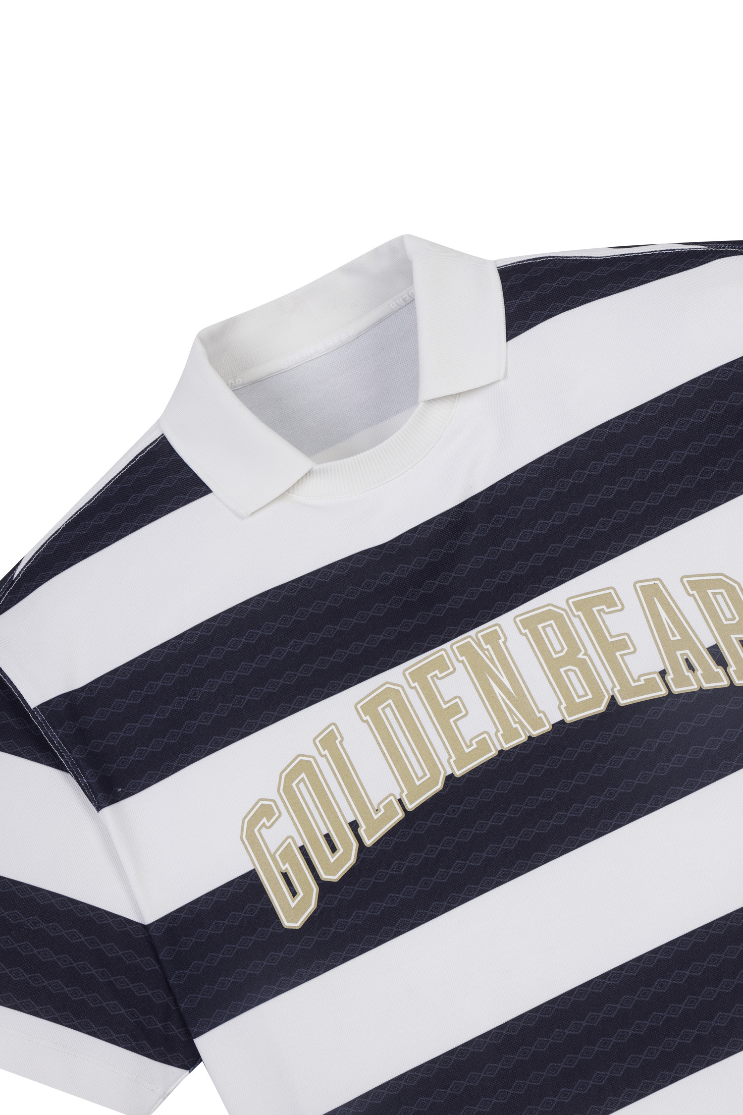 【GOLDEN BEAR】 (UNI) Bold Stripe Collar T-shirt /追跡付 Golden Bear] (UNI) Bold Stripe Collar T-Shirt