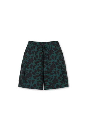 (M) Camo Pattened Shorts					 					 					_GREEN-a