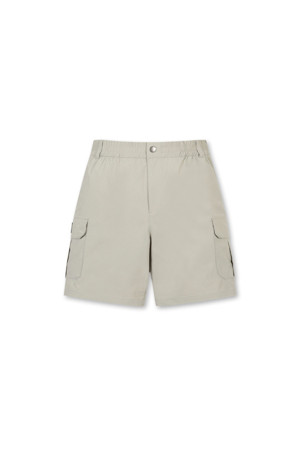 (M) Stretch Nylon Cargo Shorts_BEIGE-a