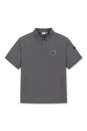 (M) Stretch Woven Collar Pullover