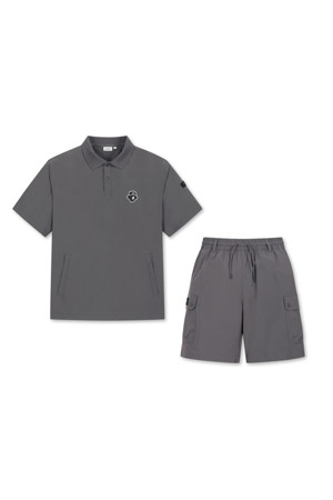 (M) Stretch Woven Collar Pullover Set Up_GREY-a