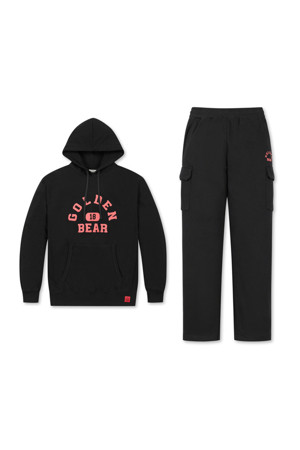 (M) Curved Logo Hoody Set Up_BLACK-a