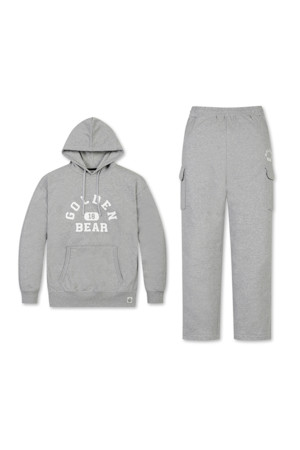 (M) Curved Logo Hoody Set Up_GREY-a