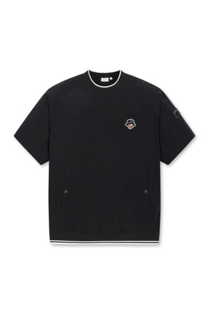 (M) Woven V-Neck Pullover					 					 					_BLACK-a