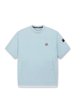 (M) Woven V-Neck Pullover					 					 					_BLUE-a