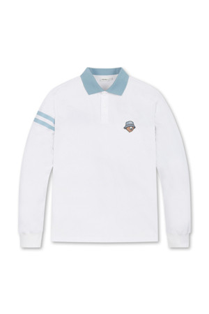 (M) Pique Contrast Collar T-shirt_WHITE-a