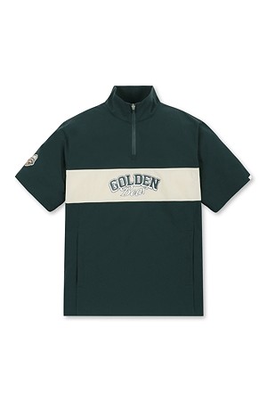 (M) Chest Boarder Line Woven Pullover