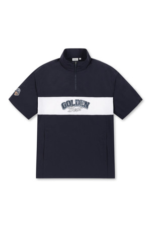 (M) Chest Boarder Line Woven Pullover