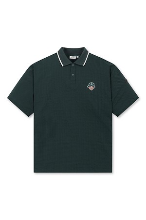 (M) Seersucker Contrast Collar T-shirt