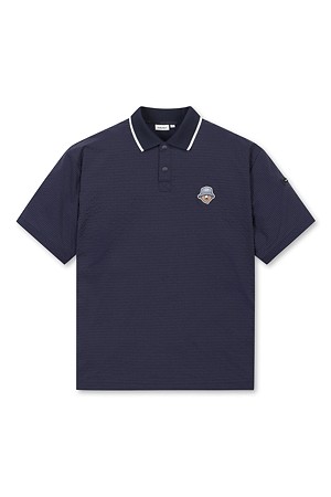 (M) Seersucker Contrast Collar T-shirt